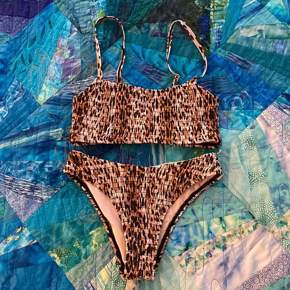 NWOT Mosmann Australia Leopard Print Swim Bikini Top and Bottom Size Small - Picture 1 of 8